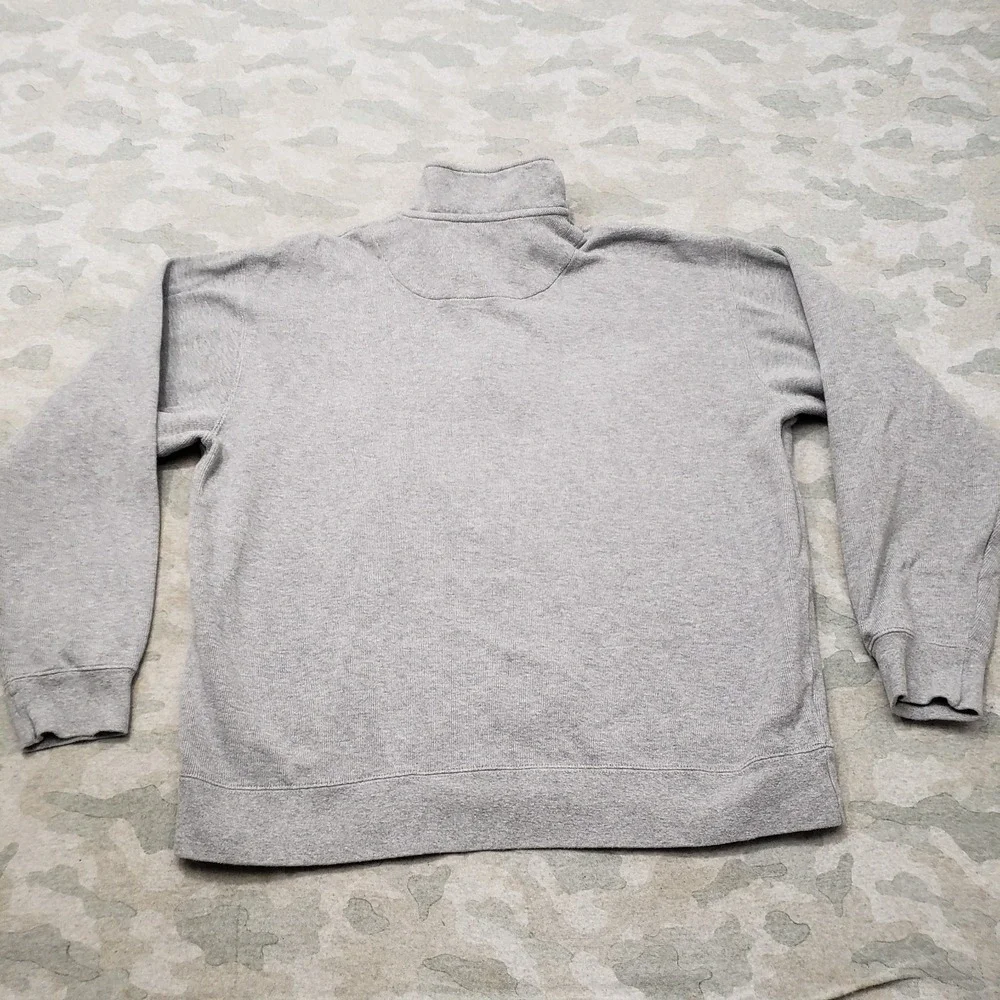 Orvis Sweater Mens Large Gray Quarter Zip Long Sleeve Fleece